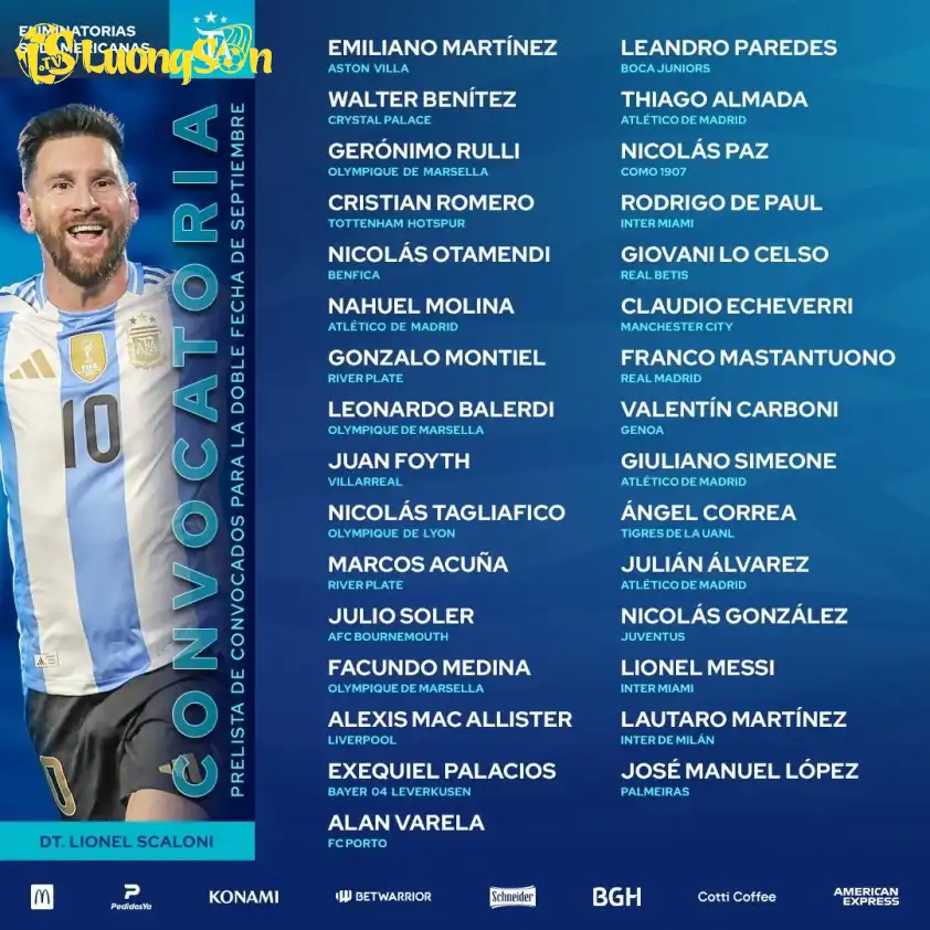 ĐT Argentina công bố danh sách triệu tập chuẩn bị cho loạt trận tháng 9. Ảnh: Selección Argentina ĐT Argentina công bố danh sách triệu tập chuẩn bị cho loạt trận tháng 9